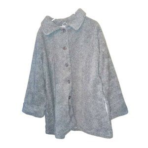 Anthony Richards Women's Berber Heather Gray Heavy Jacket 1x (16-18) Pockets New